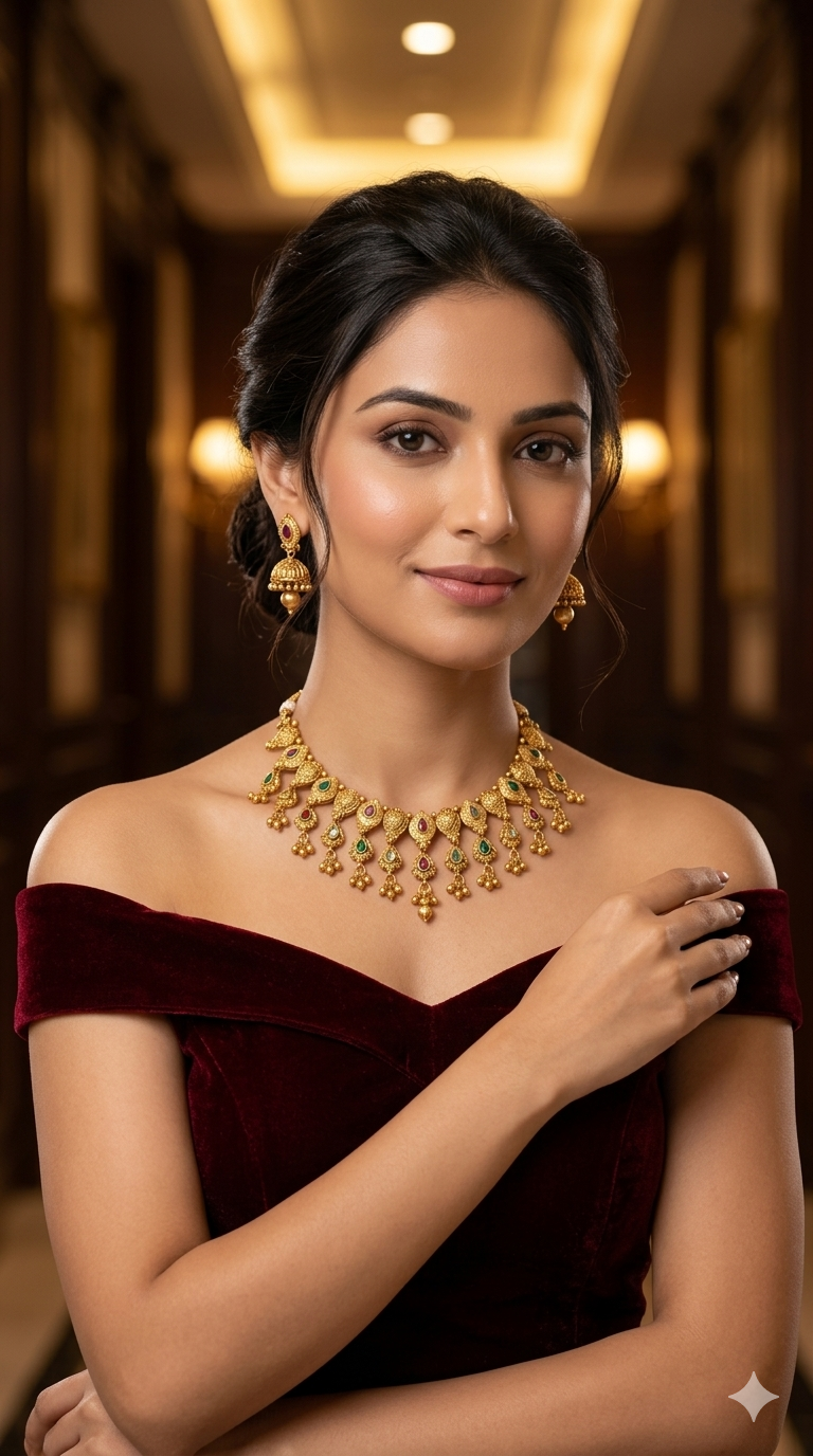 Gold Polki  Necklace Jewellery Juhi Set