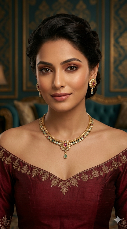 Gold Polki  Necklace Jewellery Juhi Set