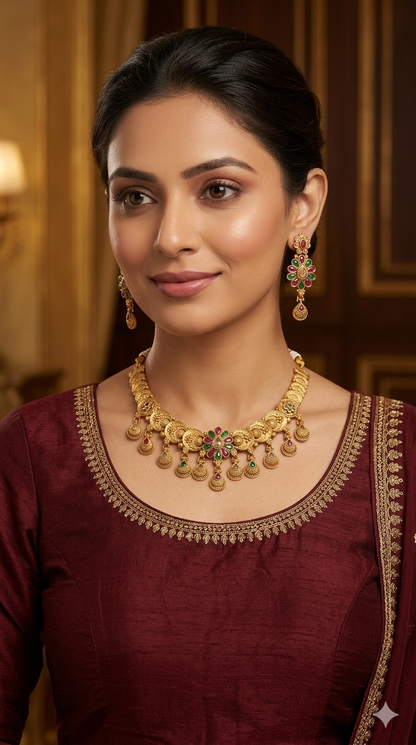 Gold Polki  Necklace Jewellery Juhi Set