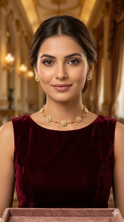 Gold Polki  Necklace Jewellery Juhi Set