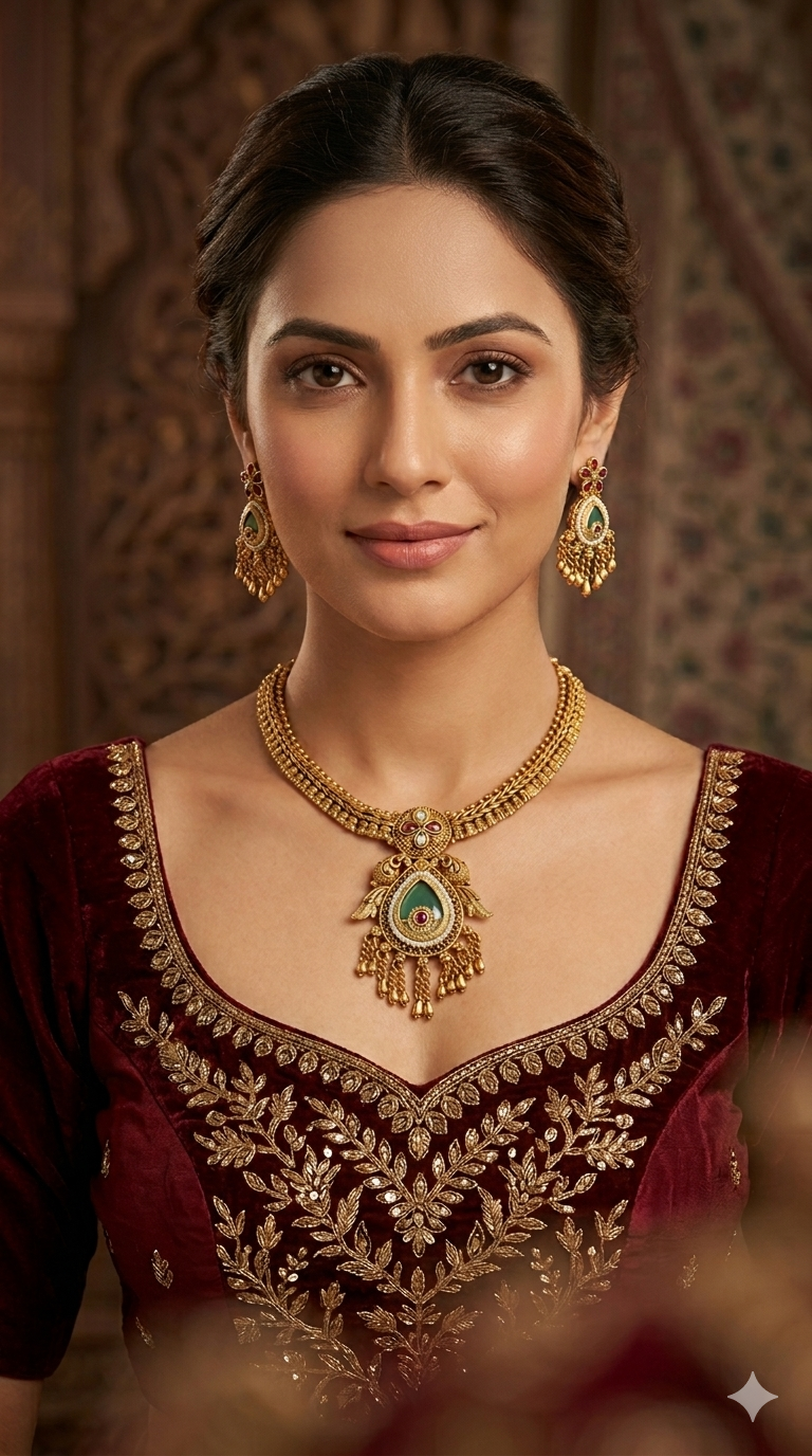 Gold Polki  Necklace Jewellery Juhi Set