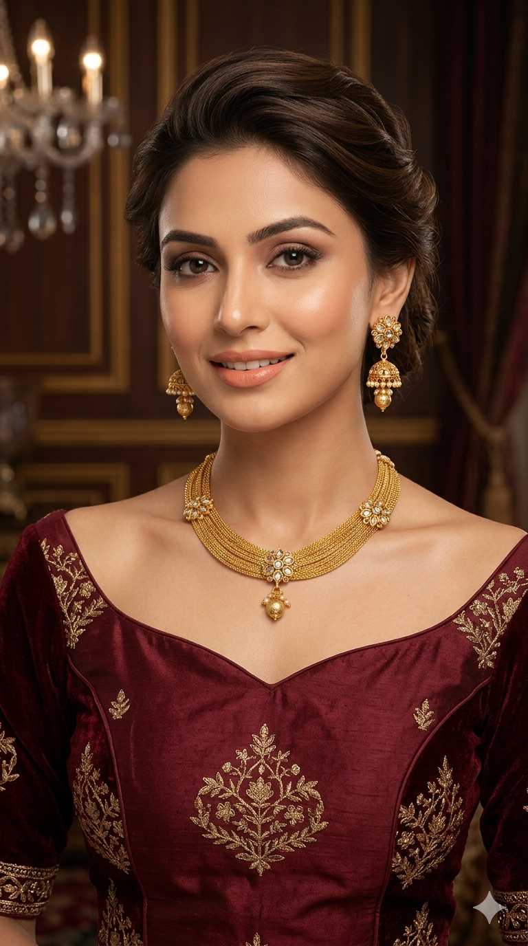 Gold Polki  Necklace Jewellery Juhi Set