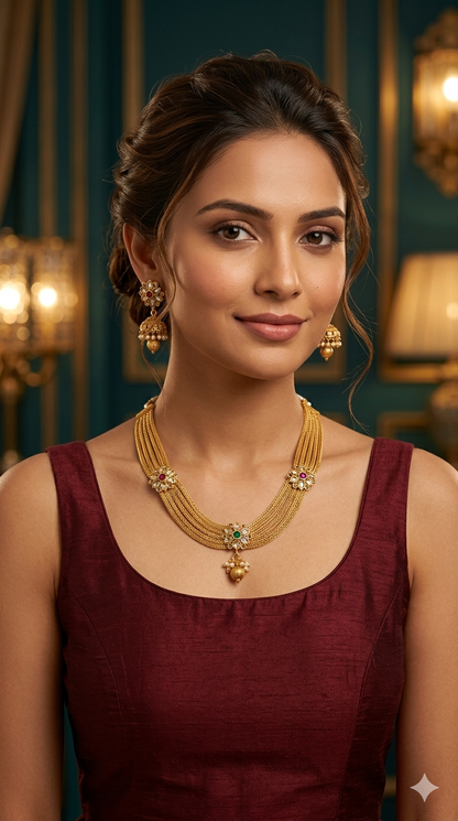 Gold Polki  Necklace Jewellery Juhi Set