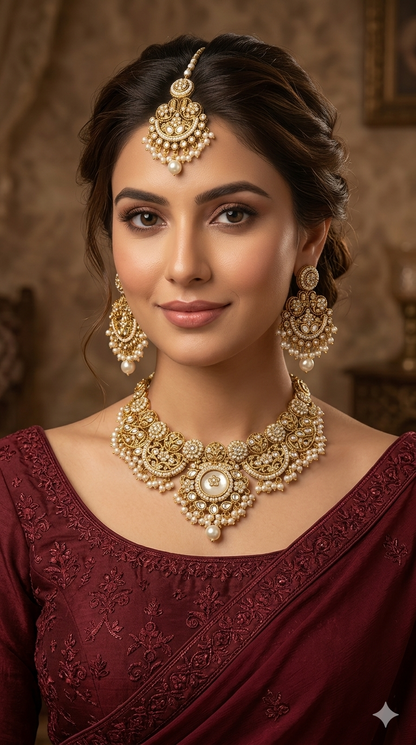 White Kundan necklace Set/ kundan Indian jewellery kundan Amanat sets