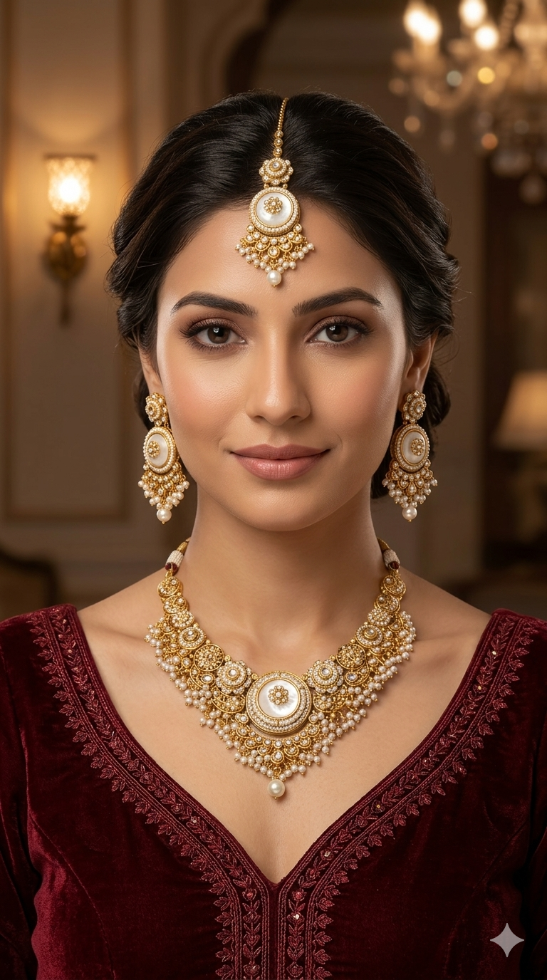 White Kundan necklace Set/ kundan Indian jewellery kundan Gori sets