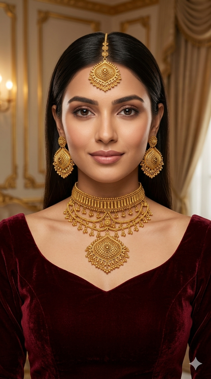 Gold polki choker set/ Gold choker Kirtika set