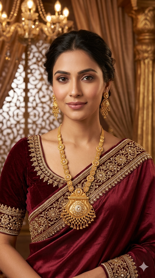 Gold Polki Long Rani Haar Necklace Indian Anaya Jewellery Set