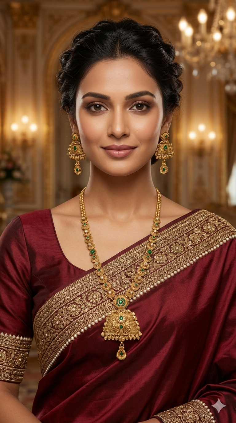Gold Polki Green Long Rani Haar Necklace Indian Anaya Jewellery Set