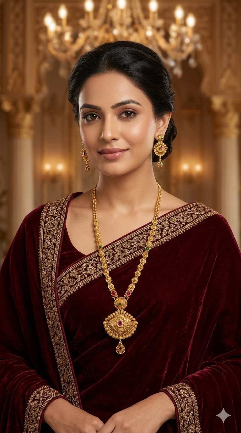 Gold Polki Ruby Green Long Rani Haar Necklace Indian Anaya Jewellery Set