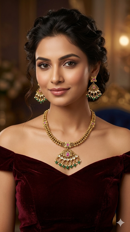 Gold Polki  Necklace  Jewellery Latika Set