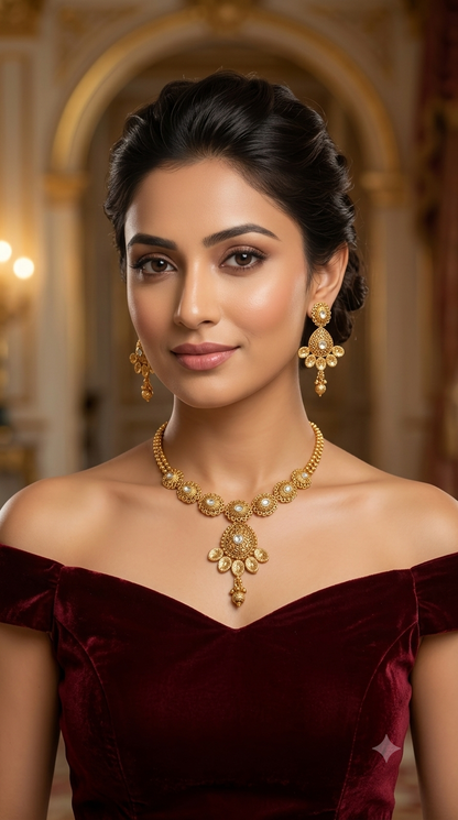 Gold Polki  Necklace  Jewellery Latika Set