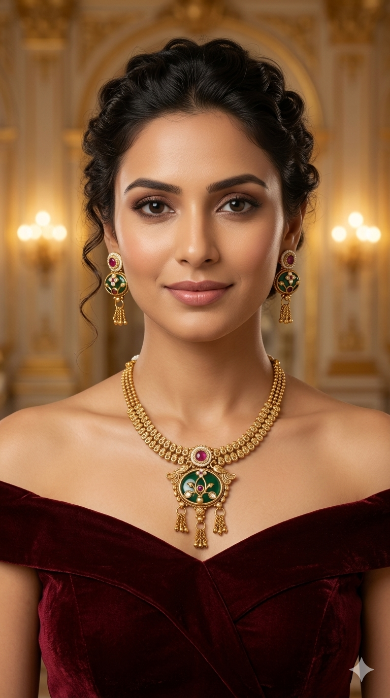 Gold Polki  Necklace  Jewellery Latika Set