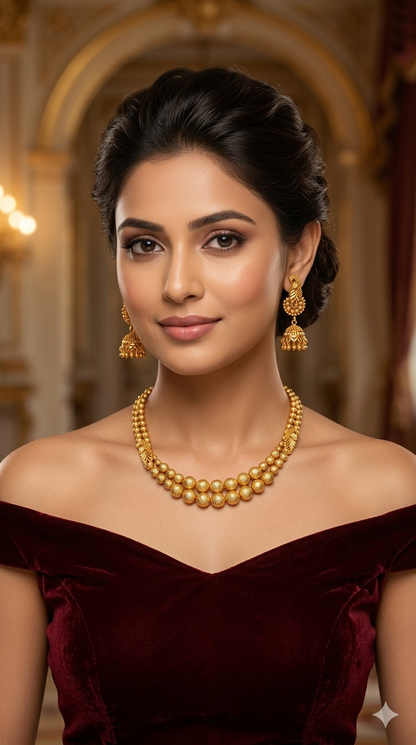 Gold Polki  Necklace  Jewellery Sarika Set
