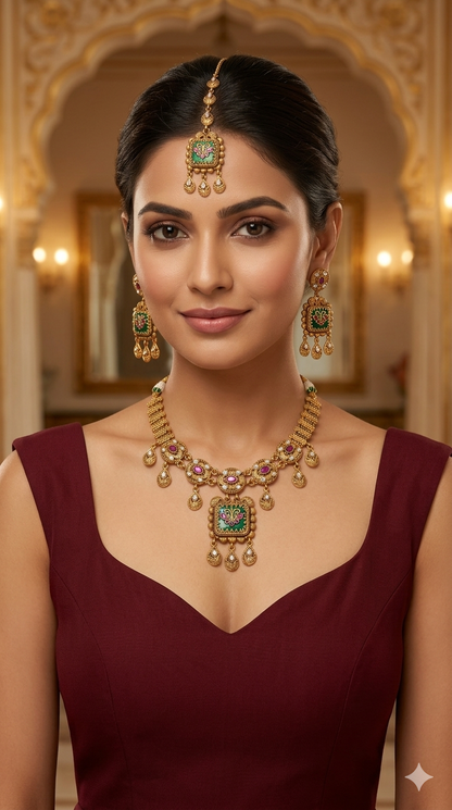 Gold Polki  Necklace  Jewellery Latika Set