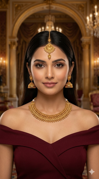 Gold Polki  Necklace  Jewellery Sarika Set