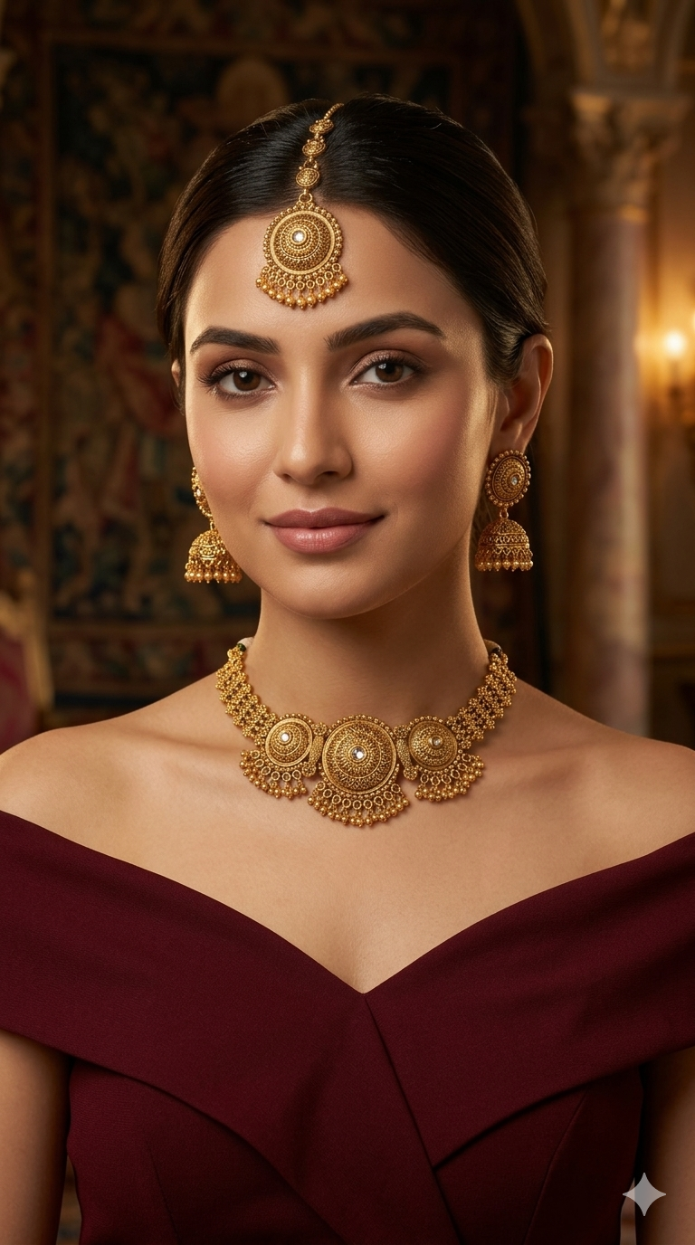 Gold Polki  Choker  Jewellery Litika Set