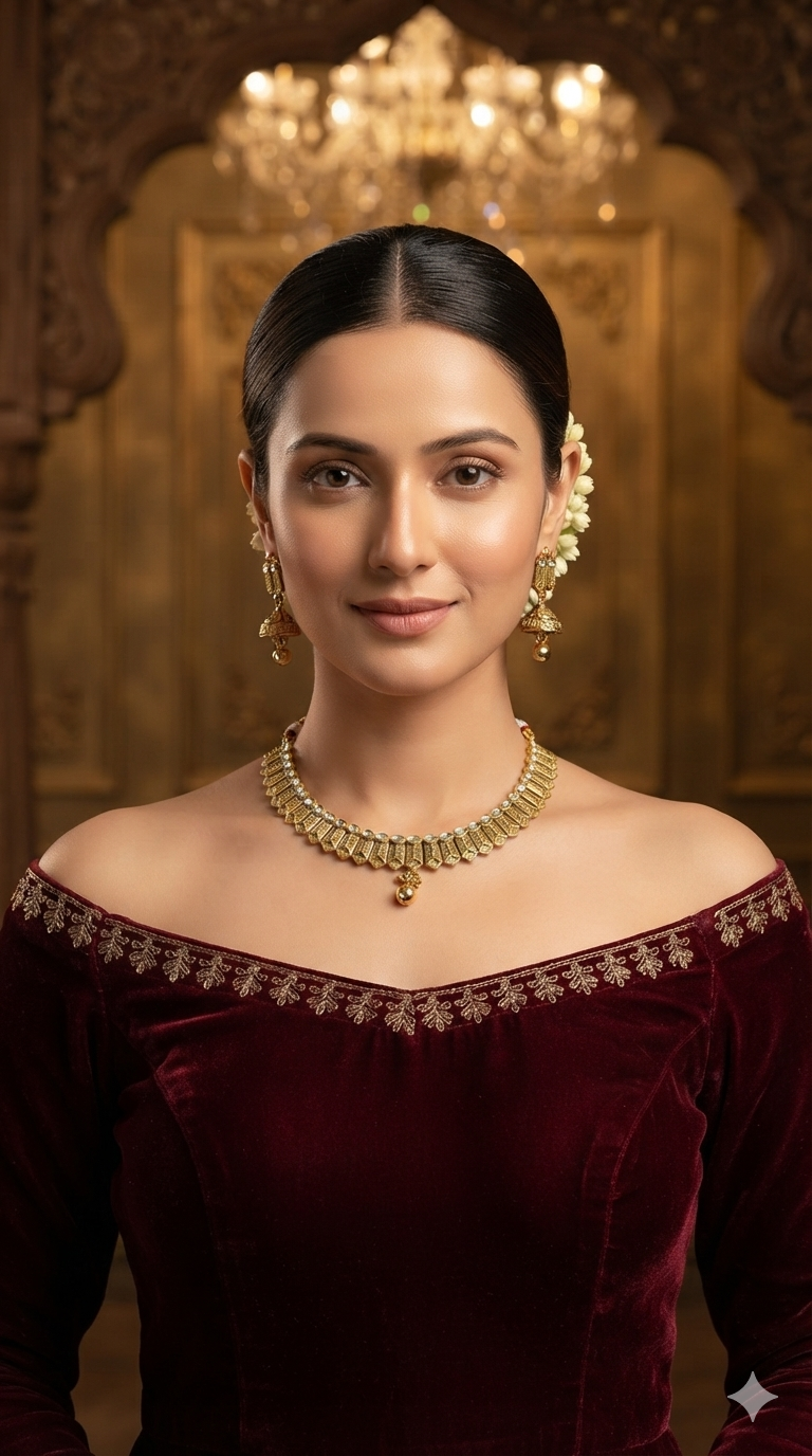 Gold Polki Necklace Jewellery Roma Set