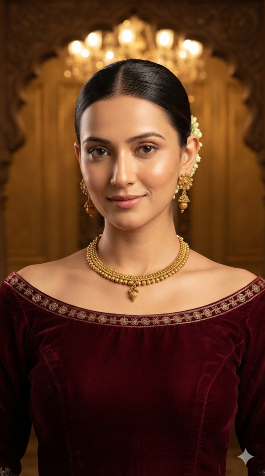 Gold Polki Necklace Jewellery Roma Set