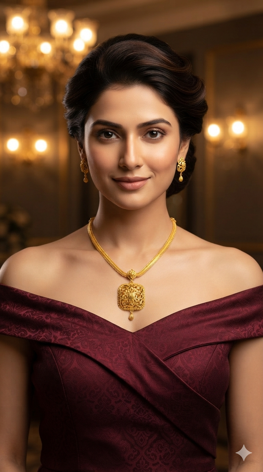 Gold Forming Jewellery Sohi Necklace Set
