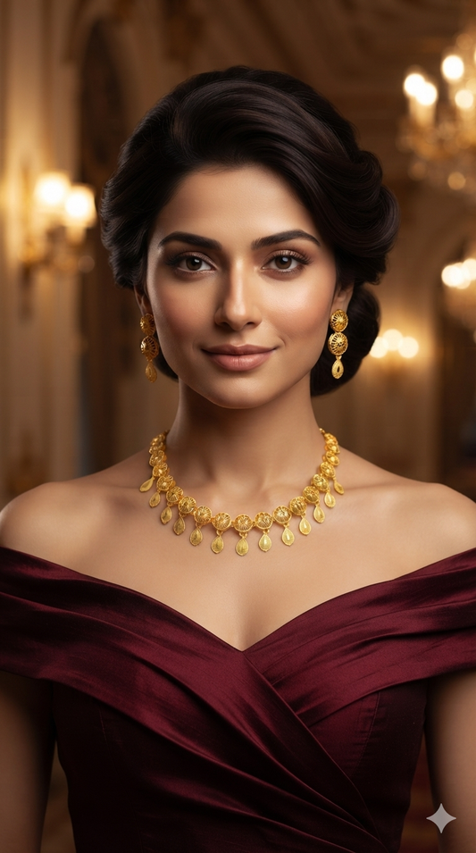 Gold Forming Jewellery Soni Necklace Set