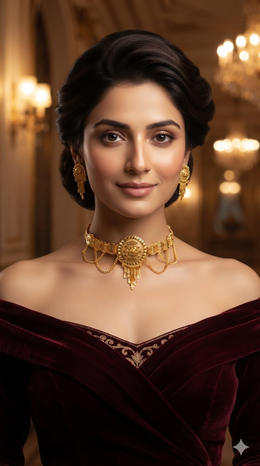 Gold Forming Jewellery Sohi Choker Set