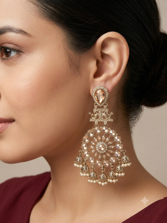 Gold Bollywood Indian Sarpunch Earrings