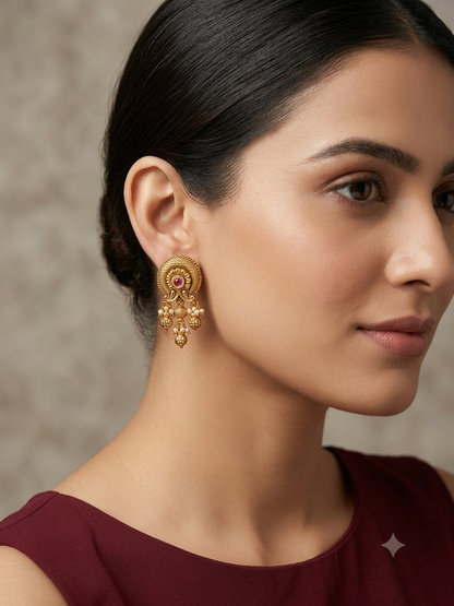 Gold Polki Yaad Earrings