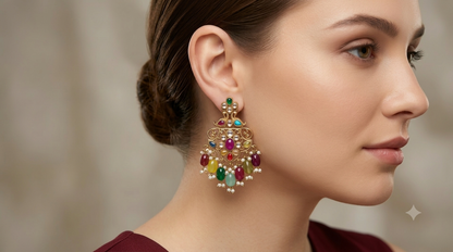 Antique  Kundan Bollywood Cora Earrings