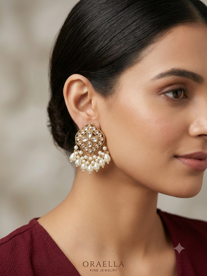 Antique  Kundan Bollywood Beli Earrings