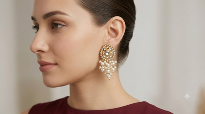 Antique  Kundan Bollywood Soti Earrings