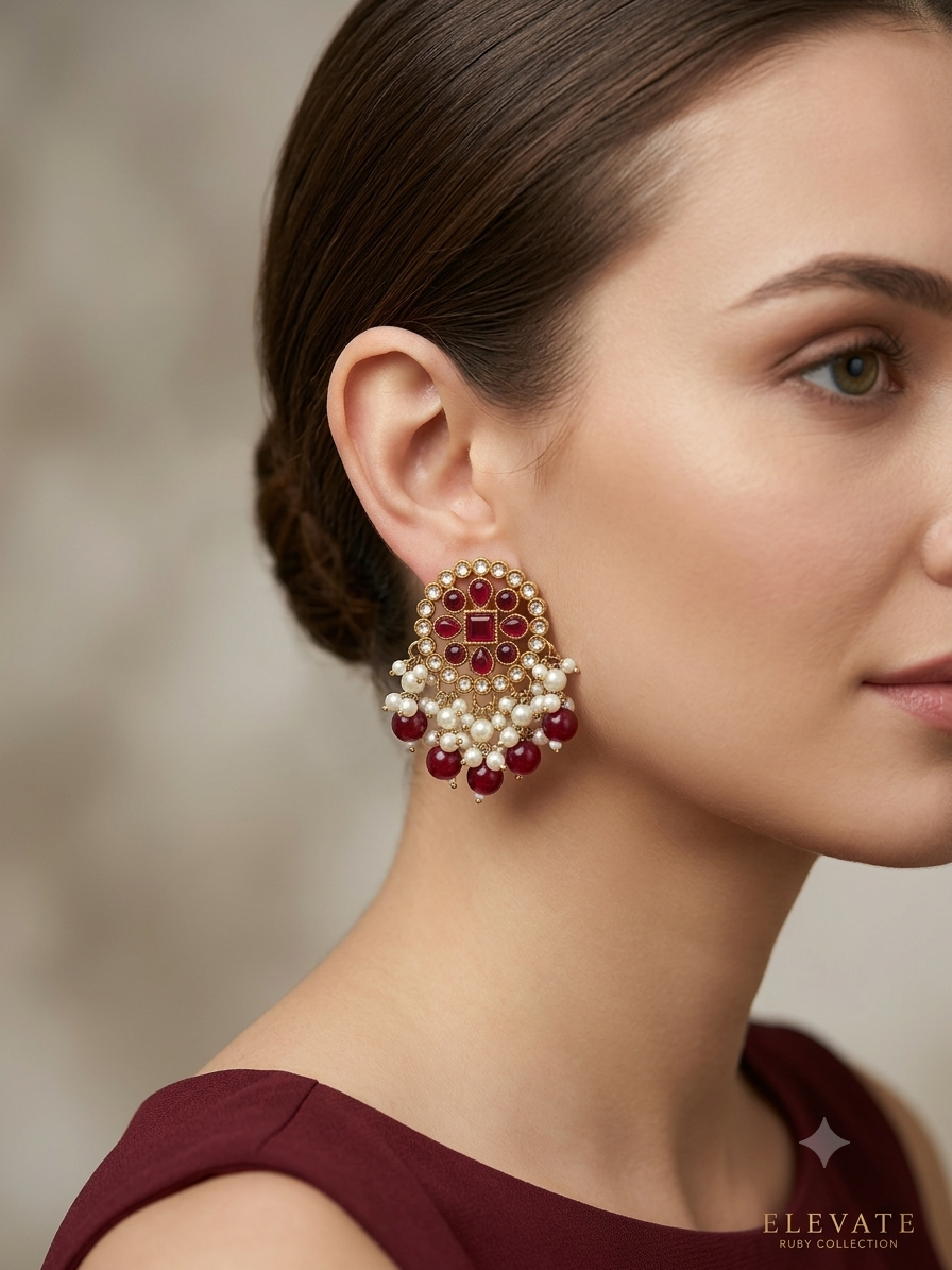 Antique  Kundan Bollywood Soti Earrings