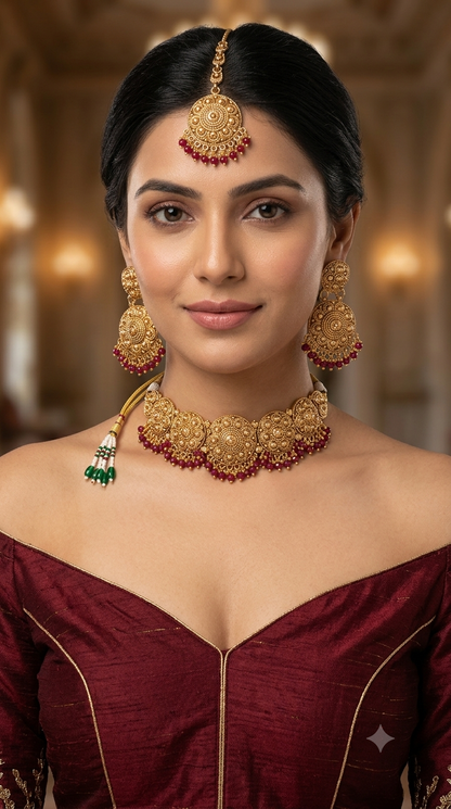 Gold Polki Necklace Jewellery Sonia Set