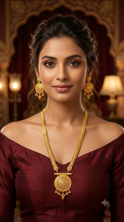 Gold Forming Long Jewellery Teresa Necklace Set