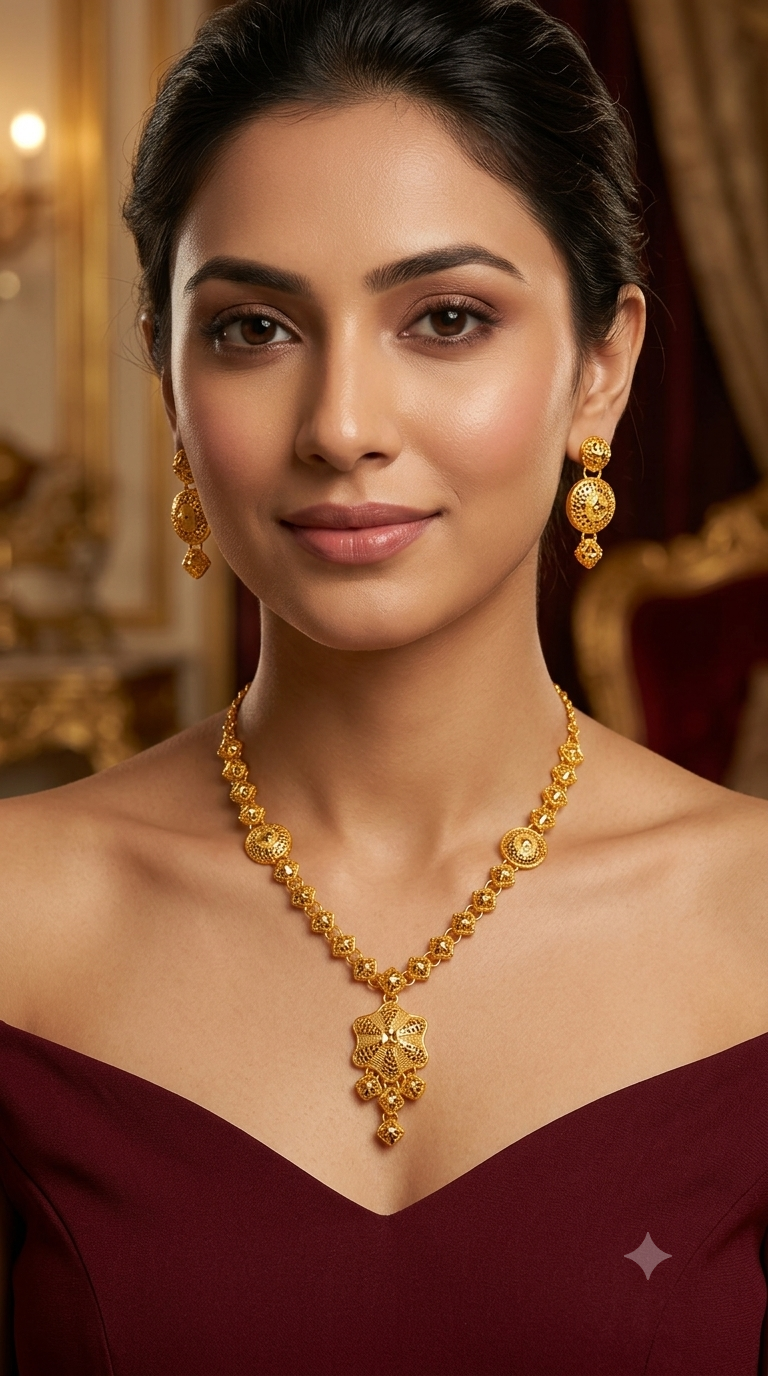 Gold Forming Jewellery Teresa Necklace Set