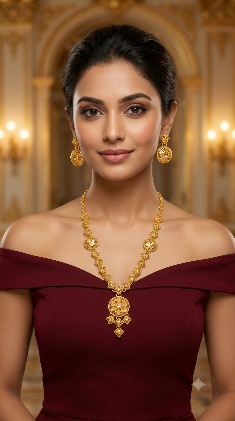 Gold Forming Jewellery Teresa Necklace Set