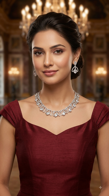 American Diamond AD Necklace Alexa Set