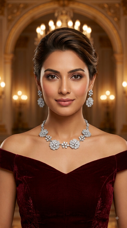 American Diamond AD Necklace Alexa Set