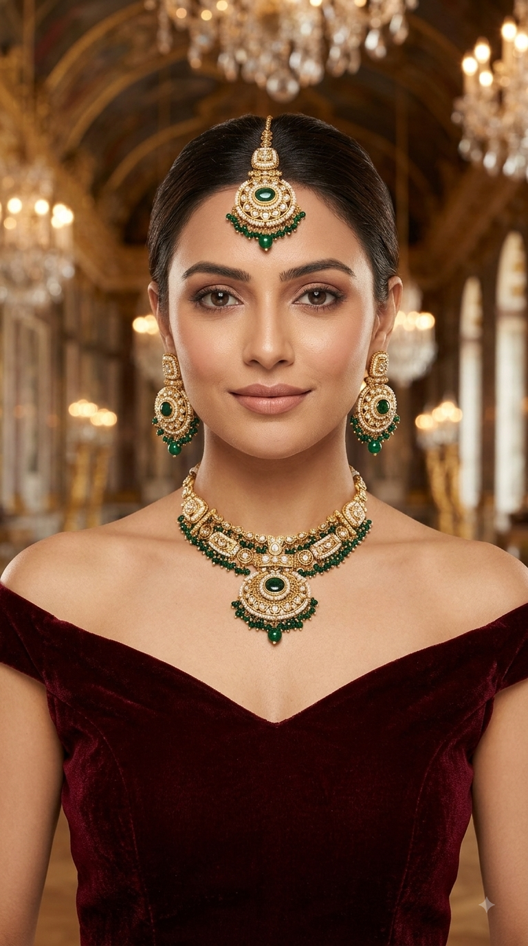 Mint Kundan necklace Set/ kundan Indian jewellery kundan Alani sets