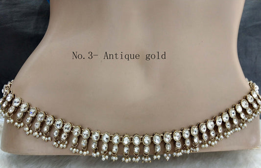 Antique gold belt Sari Saree belly Chain Jewelry Indian Kamarbandh Kamarband Belt