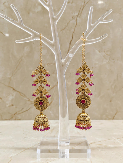 Gold Ruby Polki Yaad Earrings