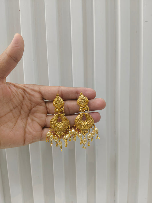 Gold Polki Punjabi Style Sukhmani Earrings