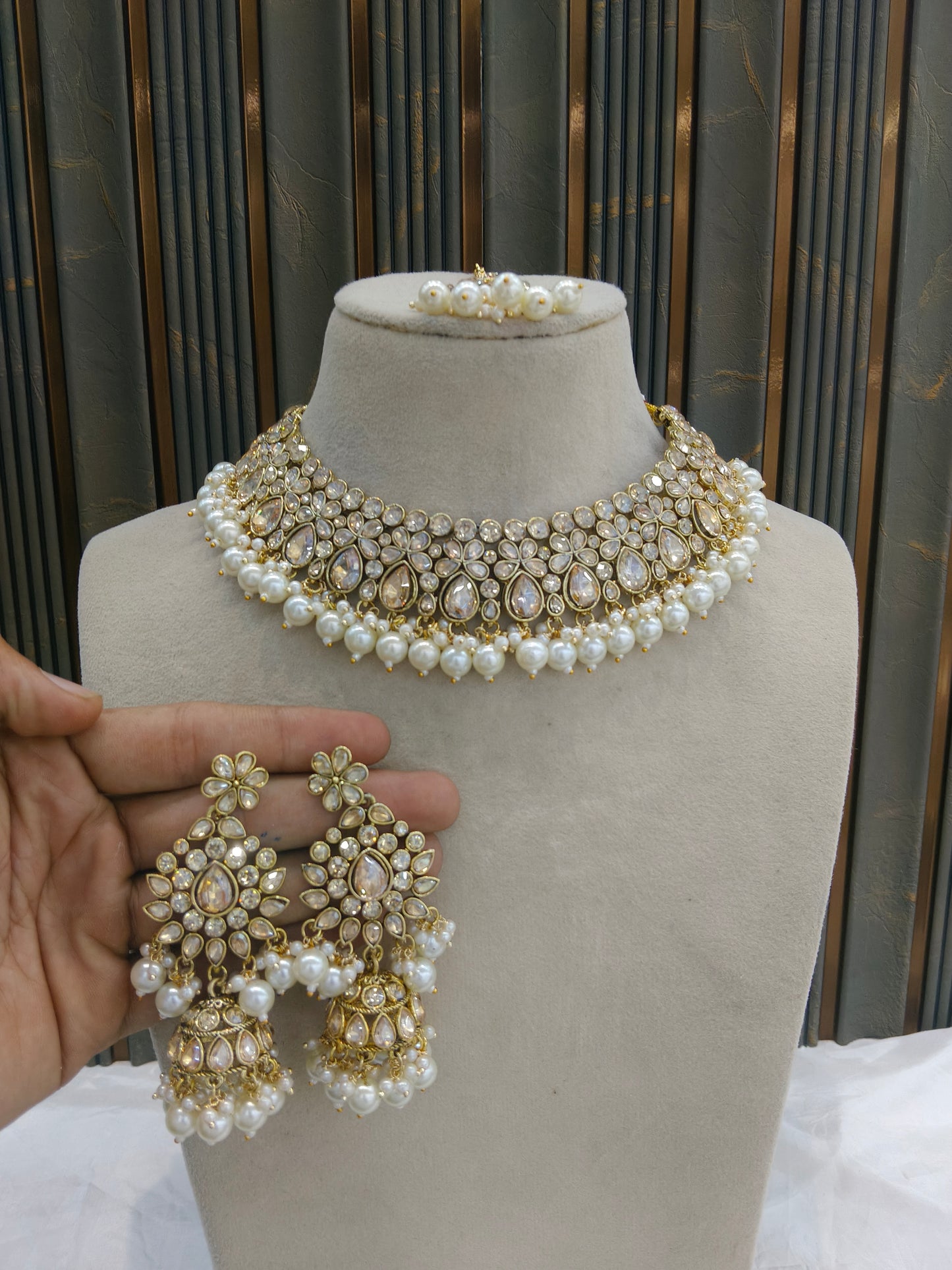 Antique Gold Necklace Set/ Antique gold rani Indian Bridal Devika Jewellery