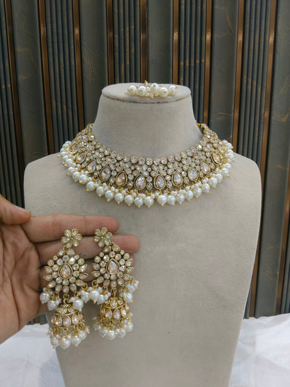 Antique Gold Necklace Set/ Antique gold rani Indian Bridal Devika Jewellery