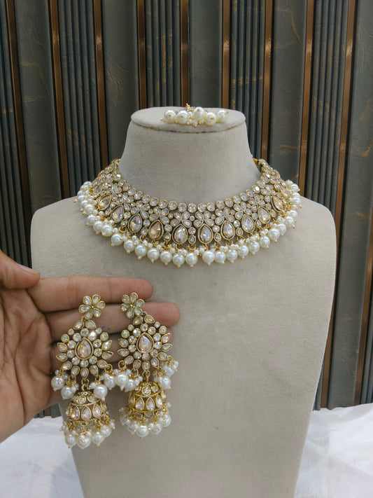 Antique Gold Necklace Set/ Antique gold rani Indian Bridal Devika Jewellery