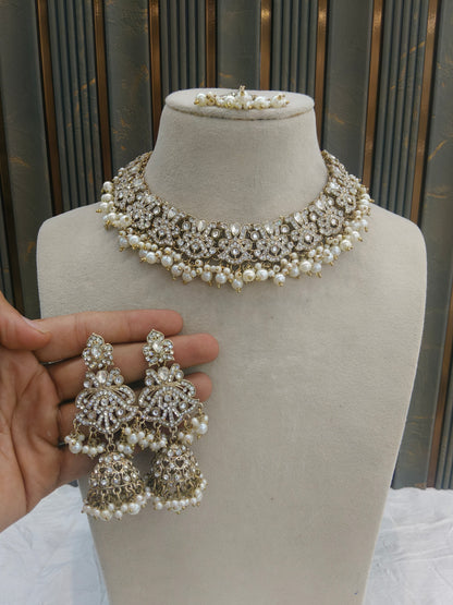 Silver necklace Set/ Silver Bridal necklace set Via Jewellery