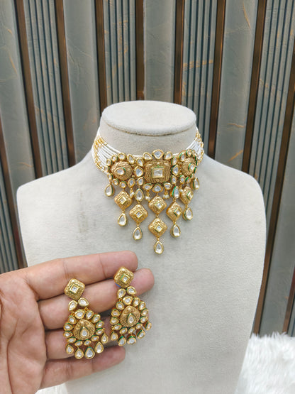 Gold polki Kundan choker set/ Gold choker Lake set