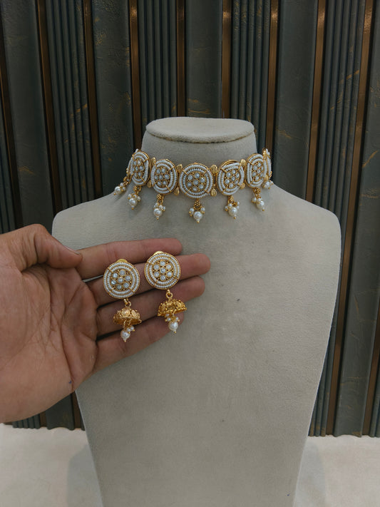 Gold polki Choker set Indian Jayla Jewellery