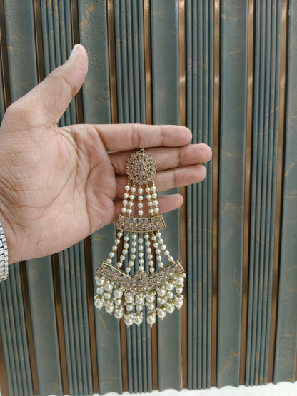 Antique Gold Jhumar Headpassa Mio Pakistani side Headpiece