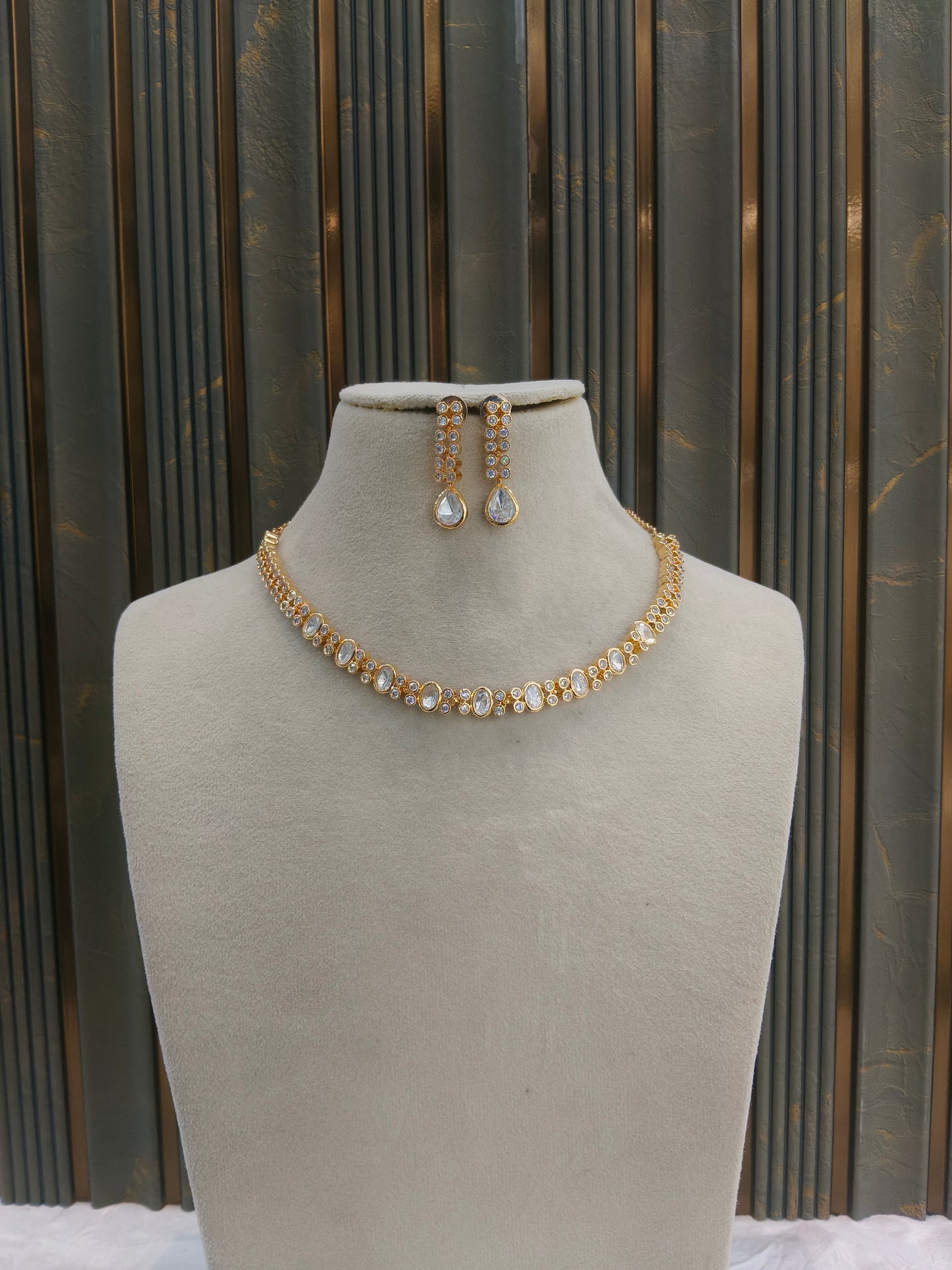 Gold Kundan Necklace Indian Jewelry Eiko Set