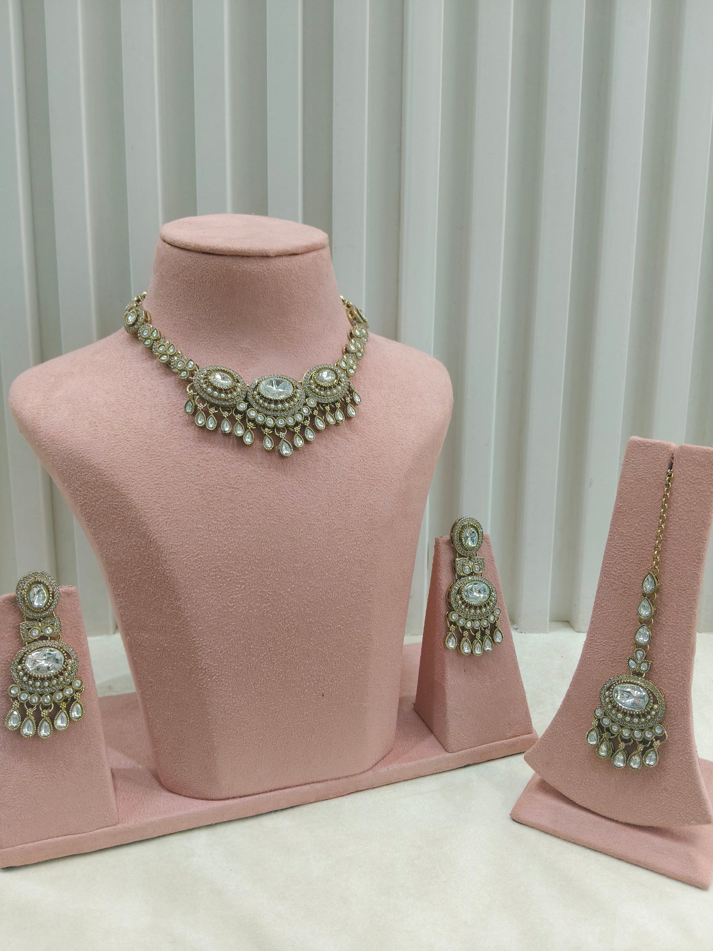 Antique Moissanite kundan necklace Indian Jewellery Lara Wedding Sets